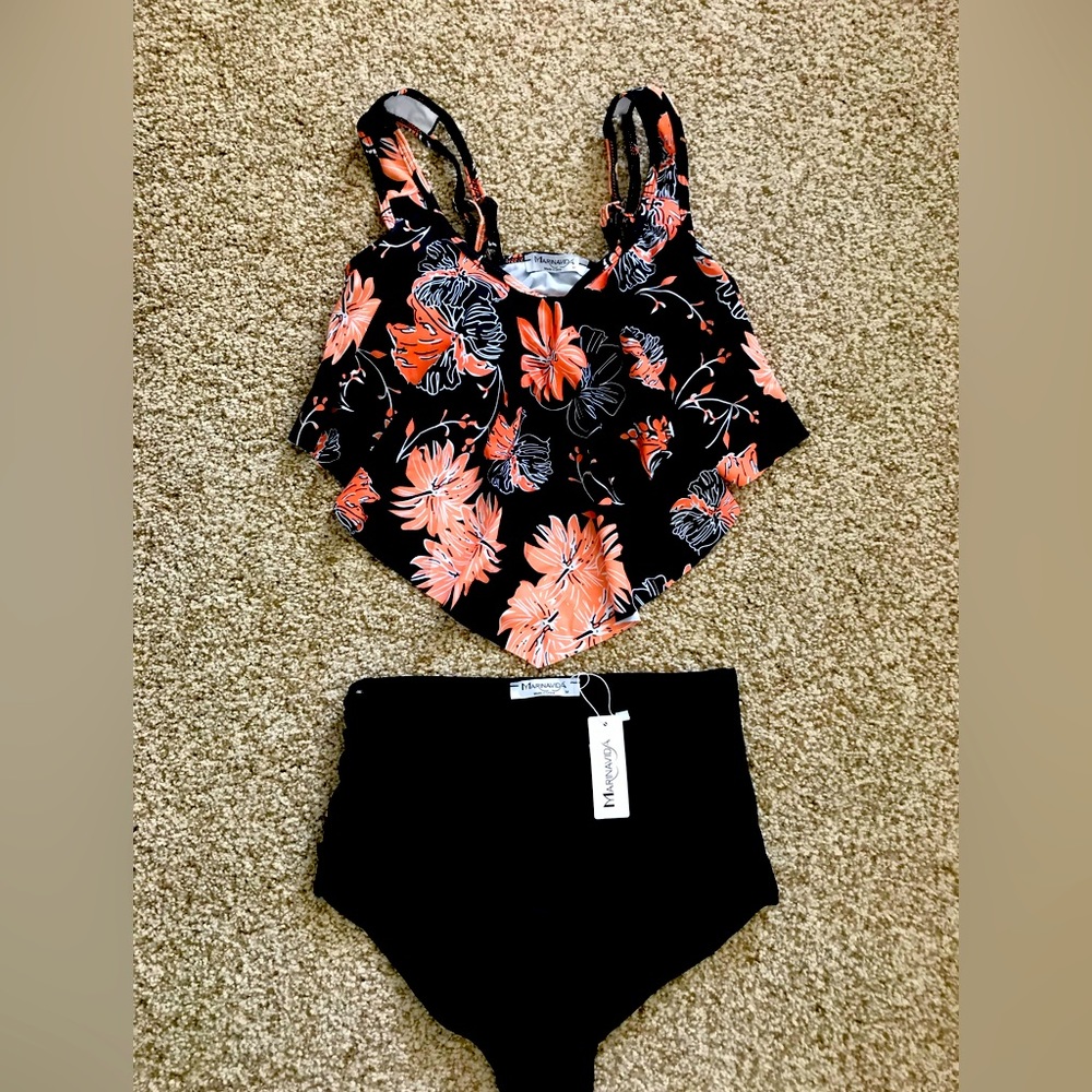 NWT MARINAVIDA Hi-Low, Handkerchief Hem Tankini Swimsuit. Size M.